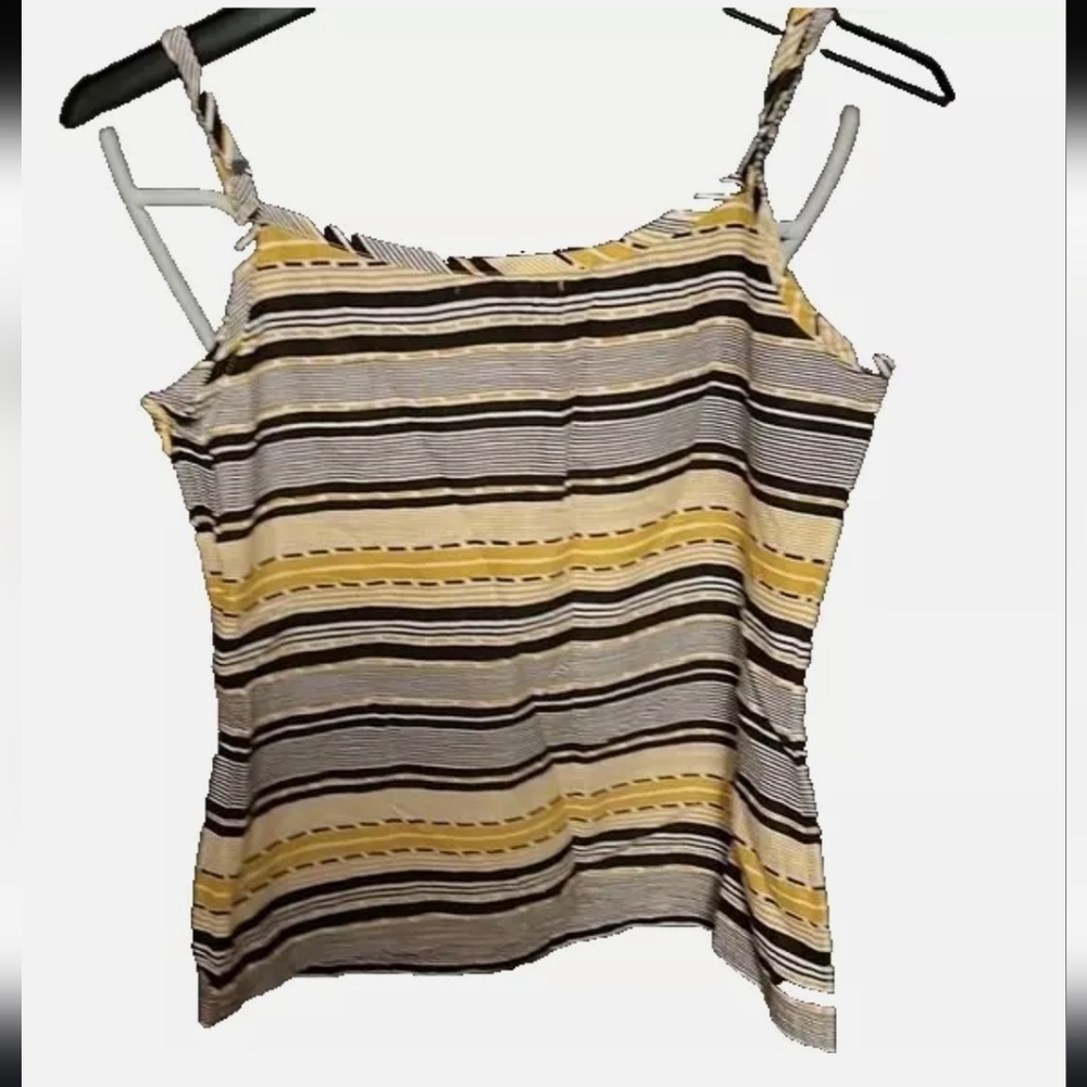 Tex Max Azria Ladies Spaghetti Strap Summer Top Side Zip Front Pockets  Sz S NWT